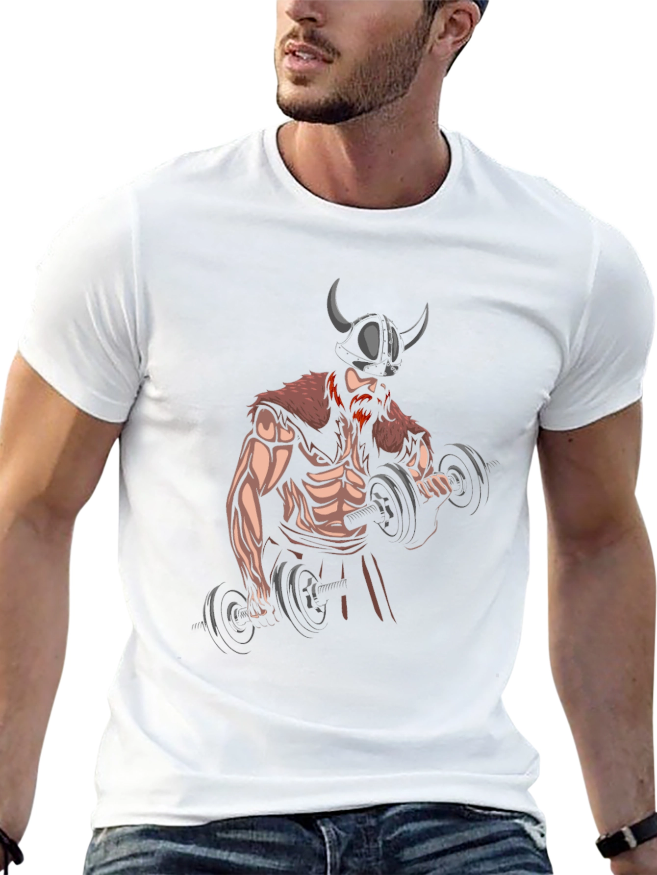 Viking Gym Bro Black Graphic Tee