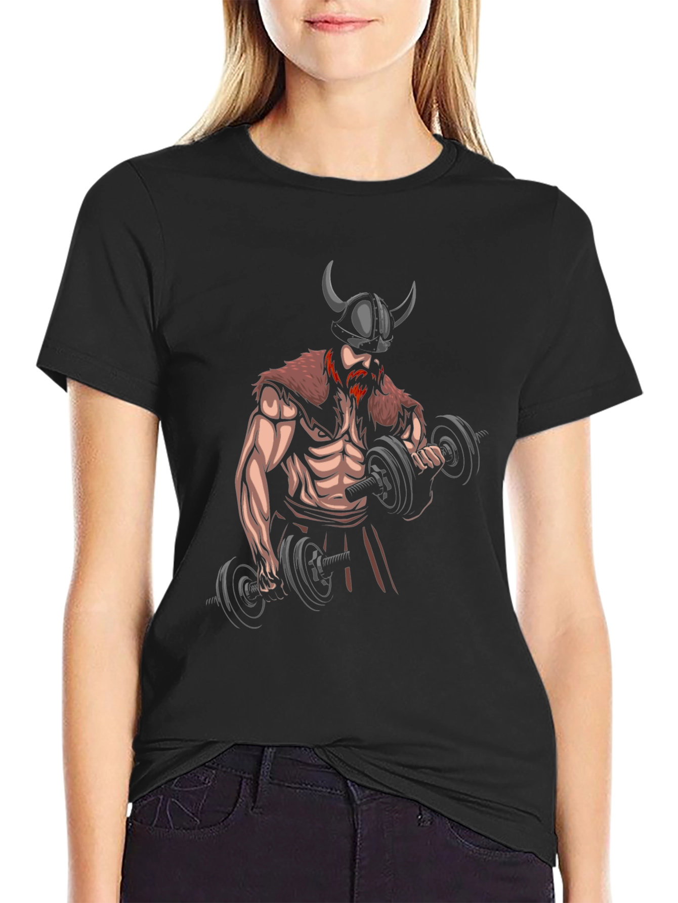 Viking Gym Bro Black Graphic Tee