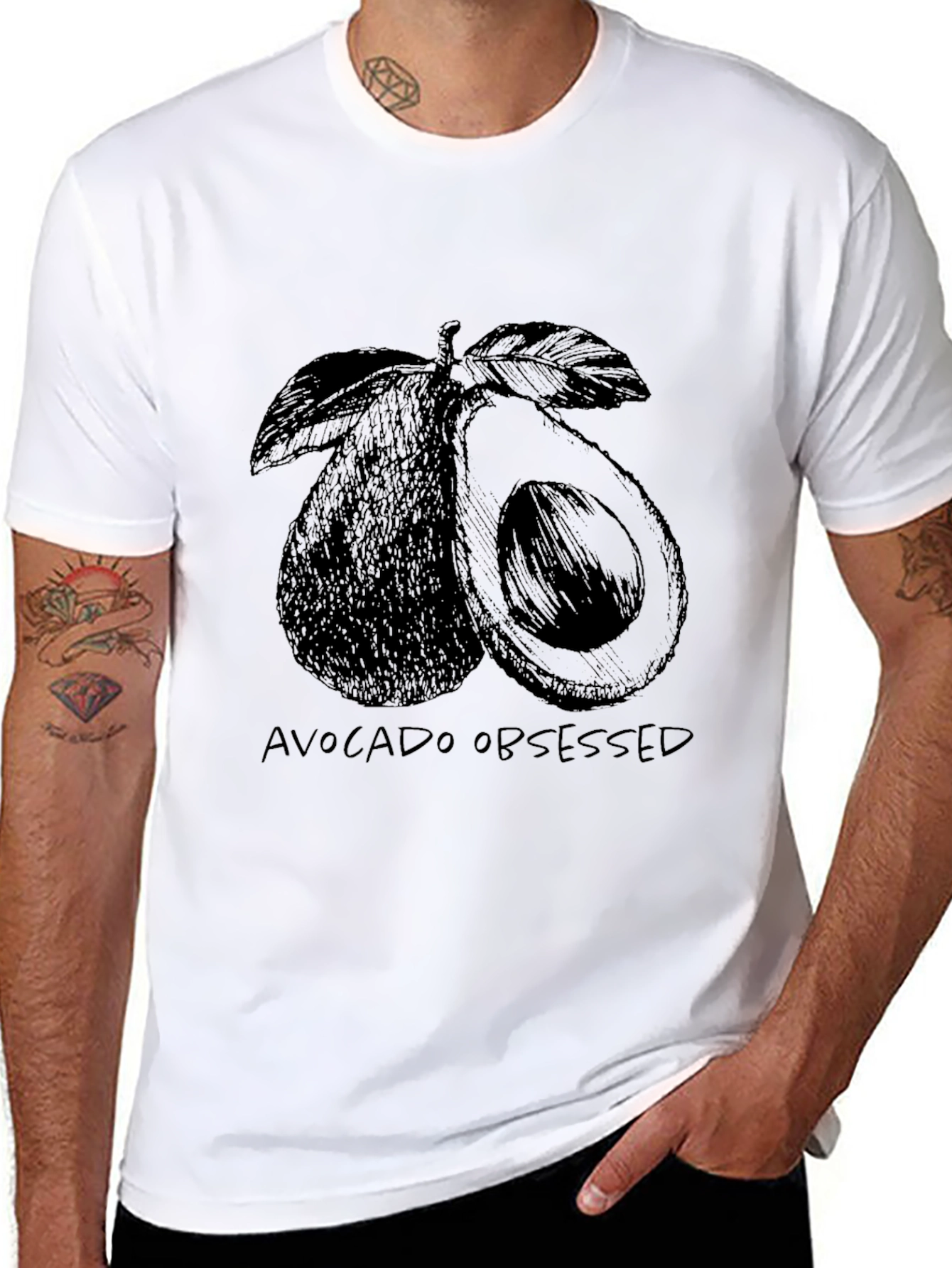 Avocado Obsessed Graphic Tee - Unisex Black T-Shirt