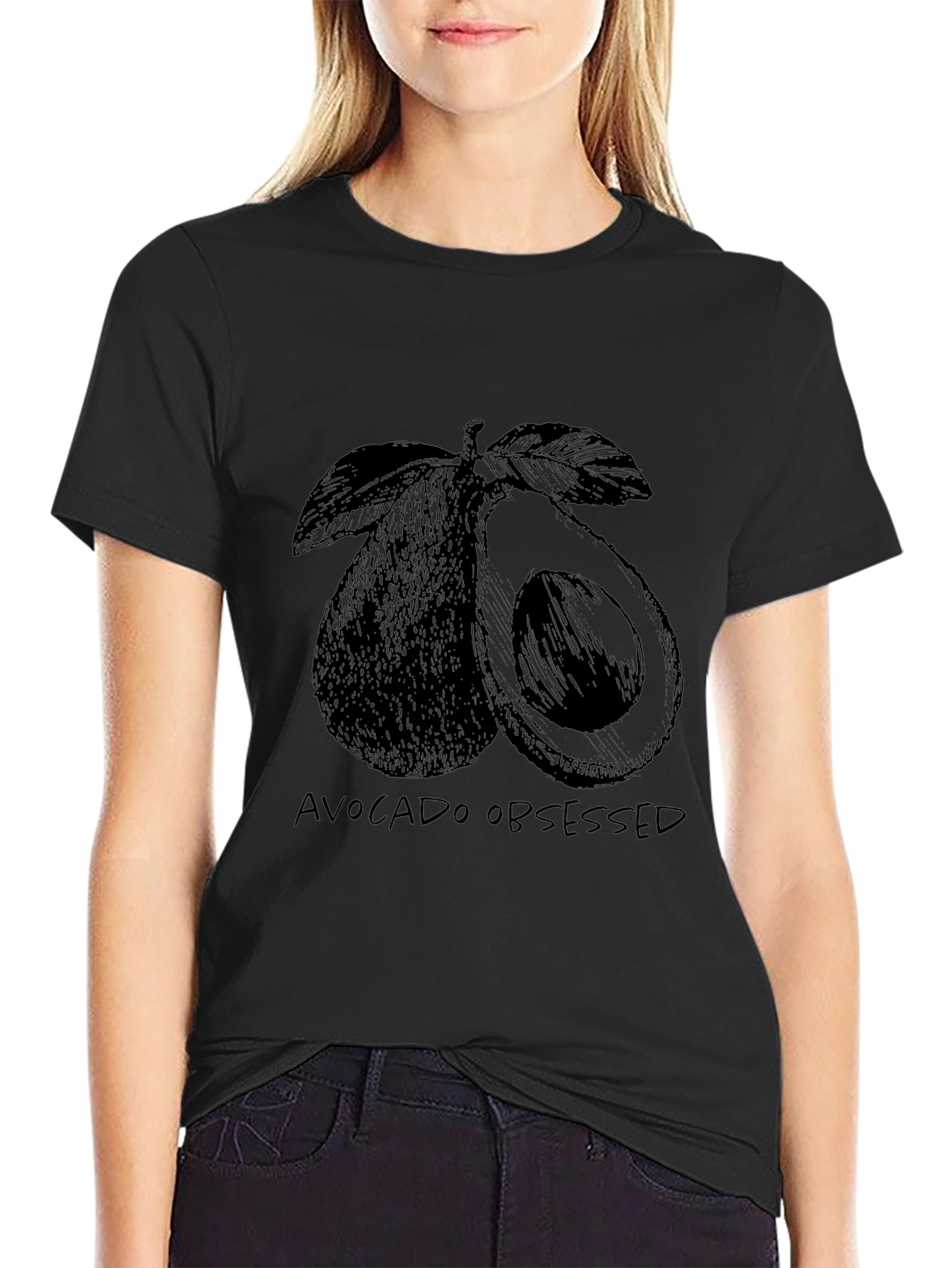 Avocado Obsessed Graphic Tee - Unisex Black T-Shirt