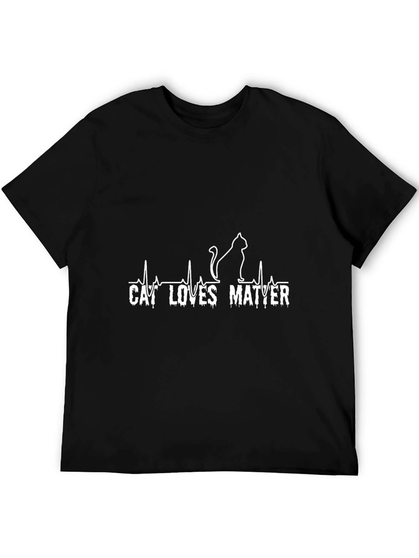 Cat Loves Matter Graphic Tee - Black