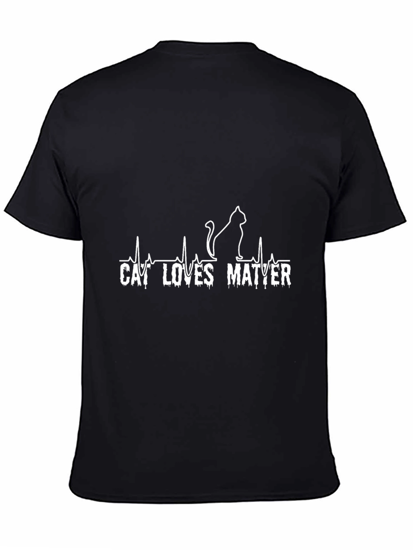 Cat Loves Matter Graphic Tee - Black