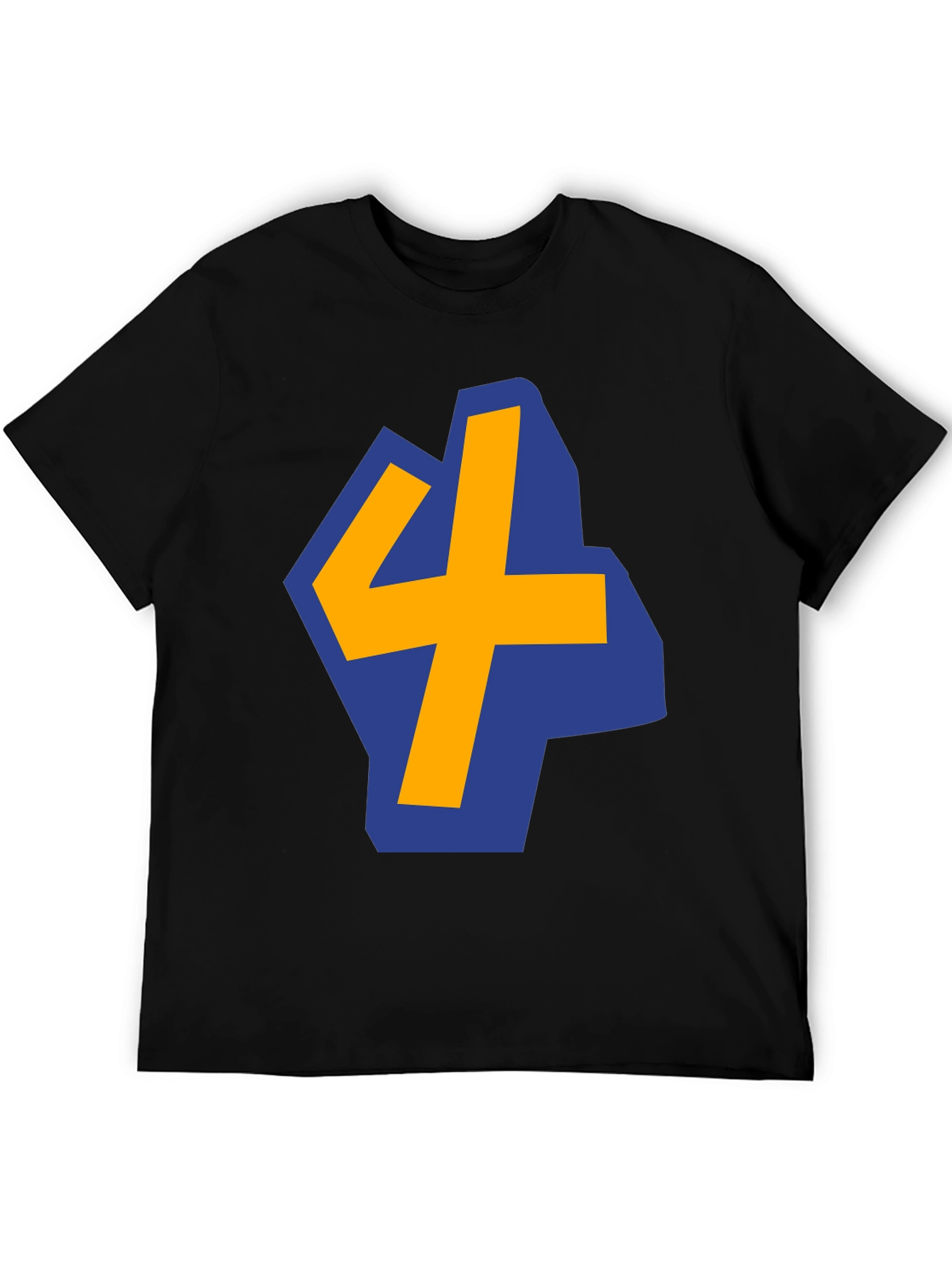 Bold Graphic Tee - Blue & Yellow Number 4