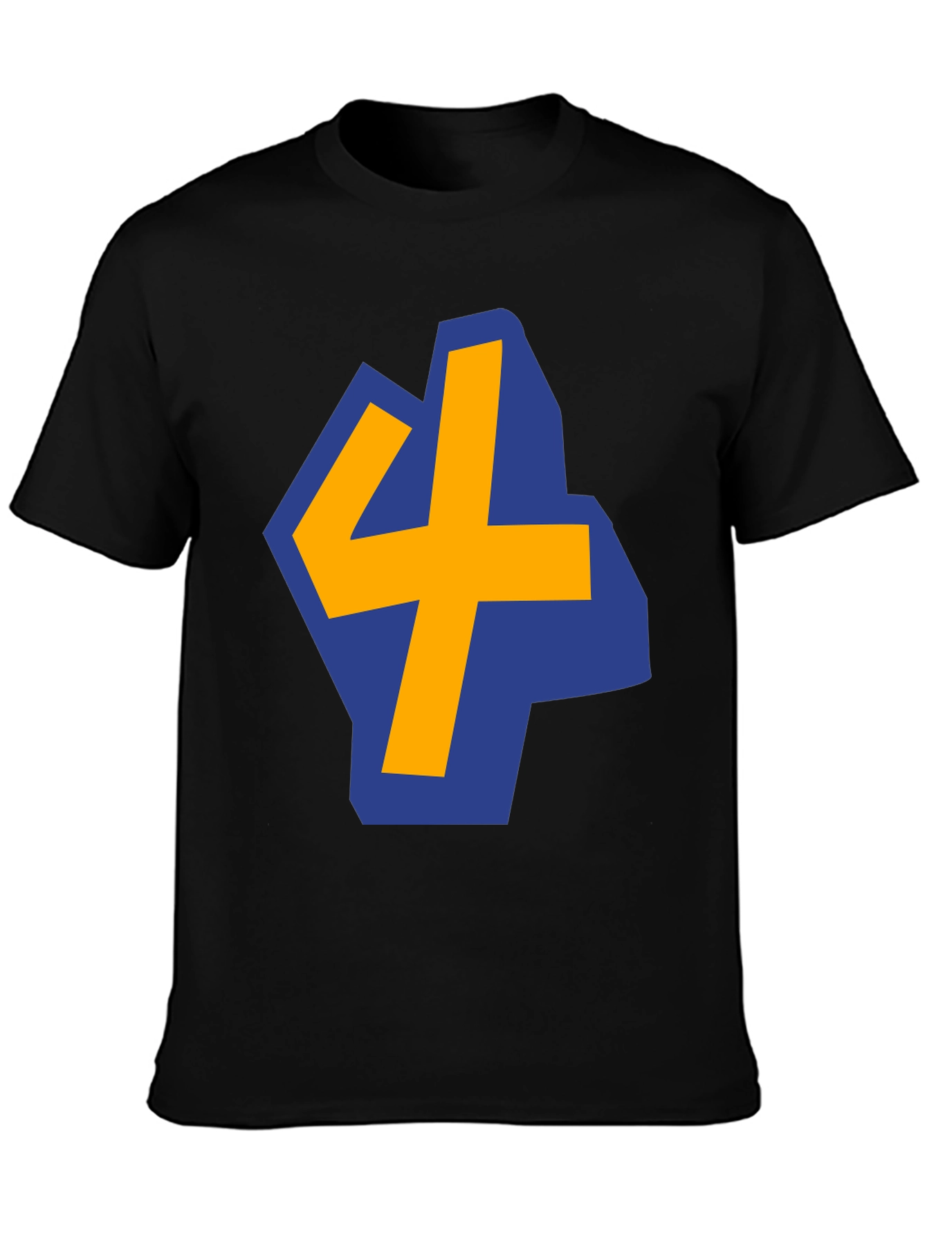 Bold Graphic Tee - Blue & Yellow Number 4