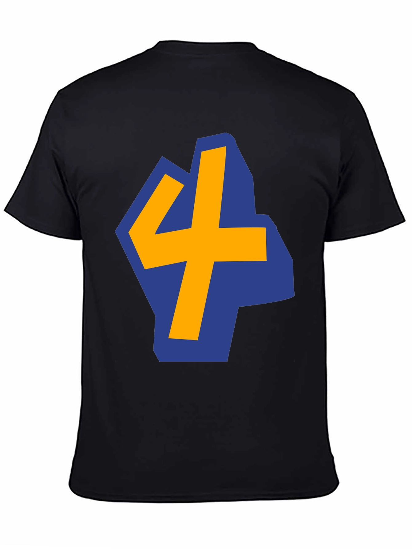 Bold Graphic Tee - Blue & Yellow Number 4