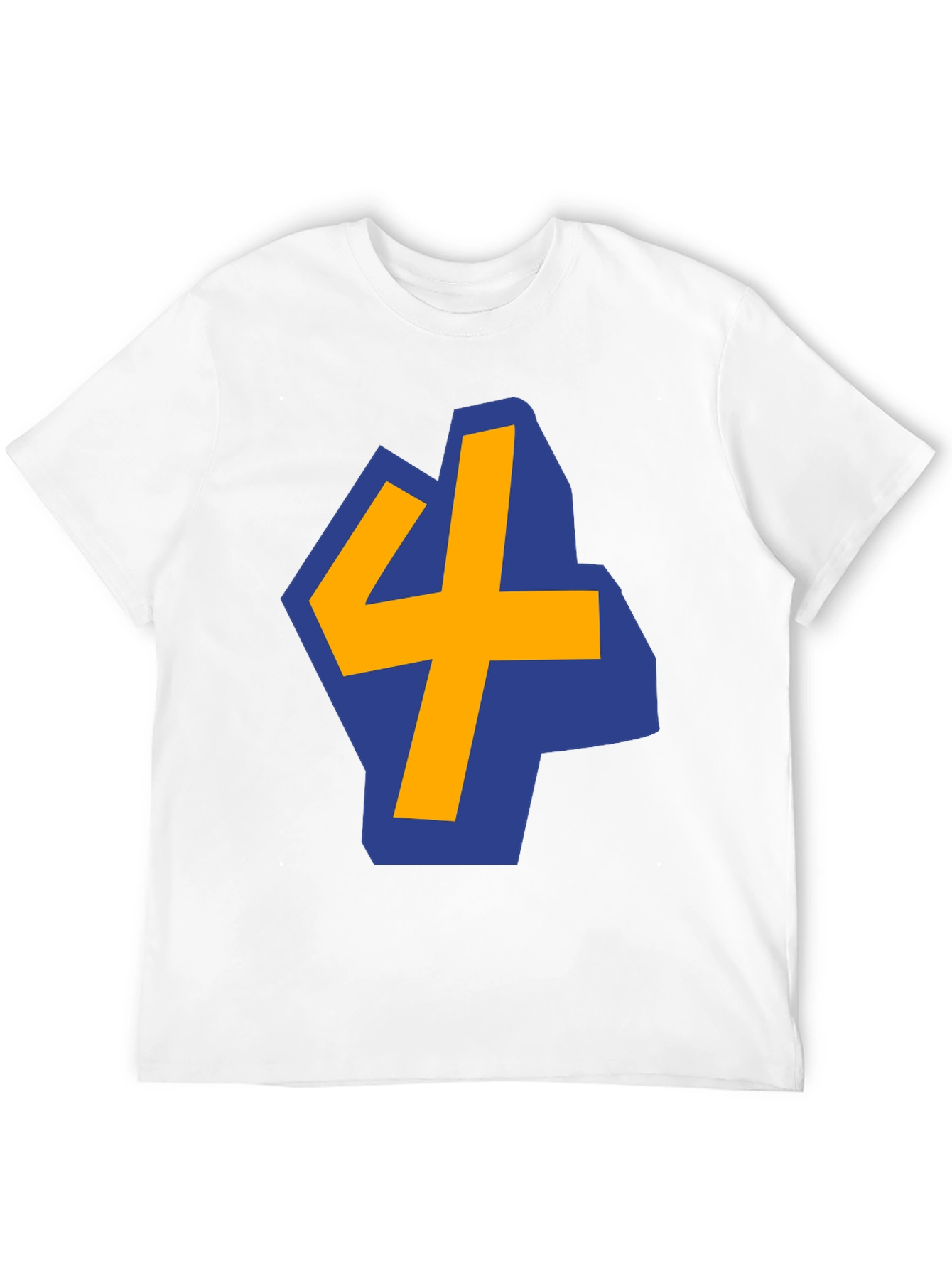 Bold Graphic Tee - Blue & Yellow Number 4