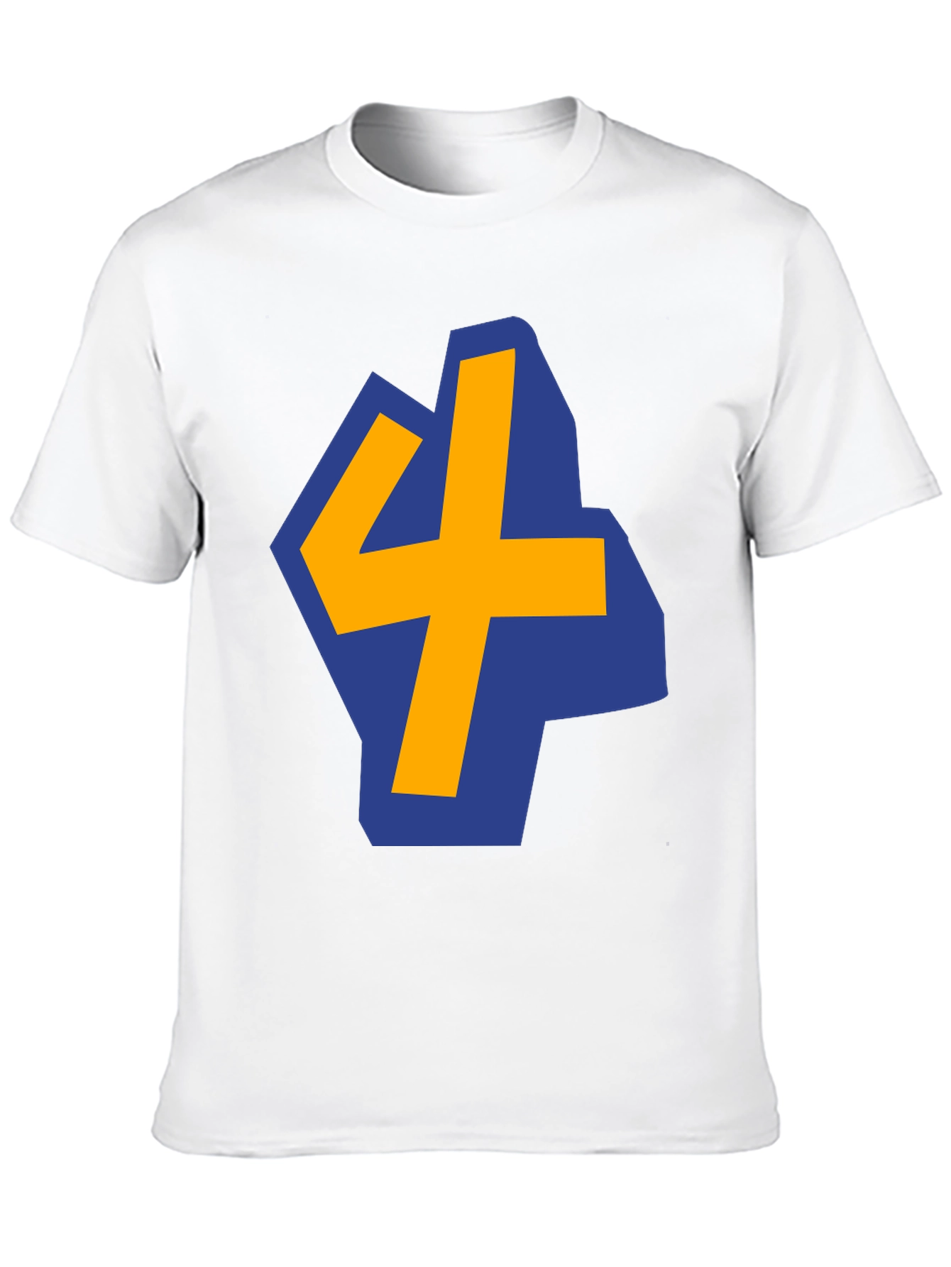Bold Graphic Tee - Blue & Yellow Number 4