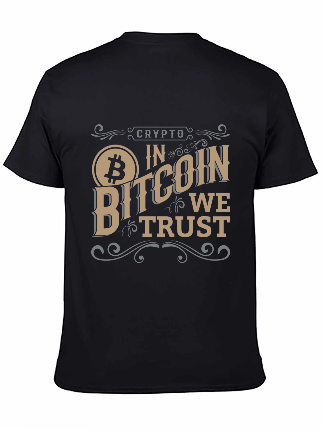 Crypto Bitcoin We Trust Black Graphic Tee