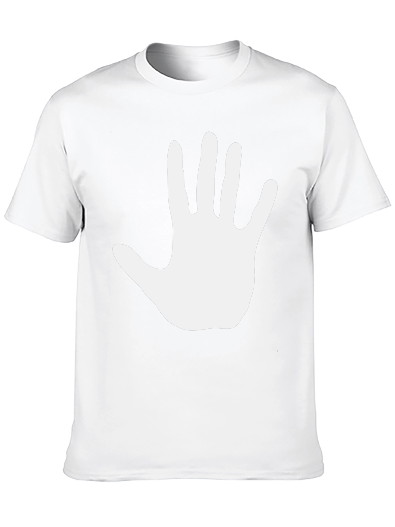 Hand Print Graphic Tee - Casual Black T-Shirt