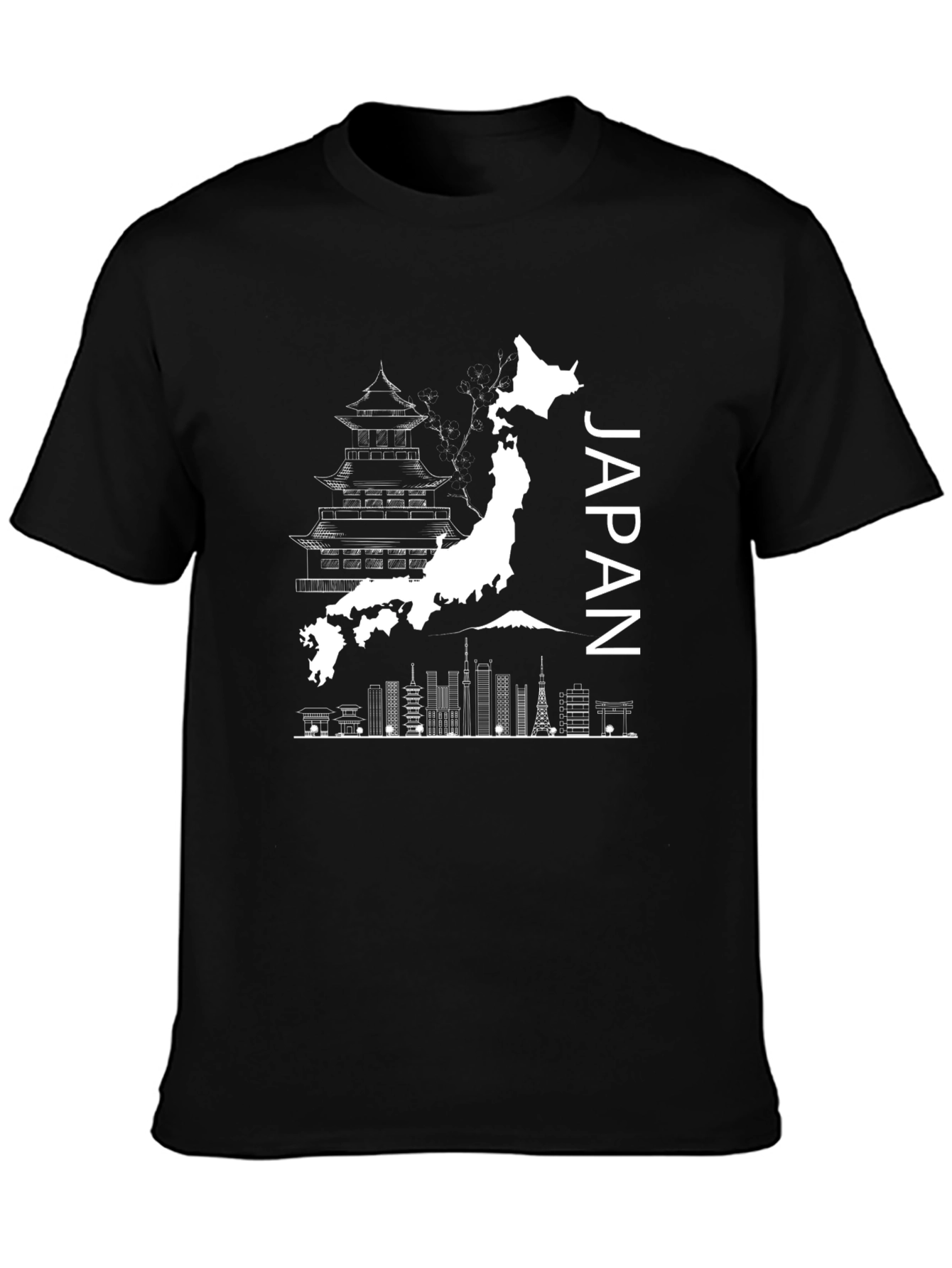Japan Map Skyline Graphic T-Shirt