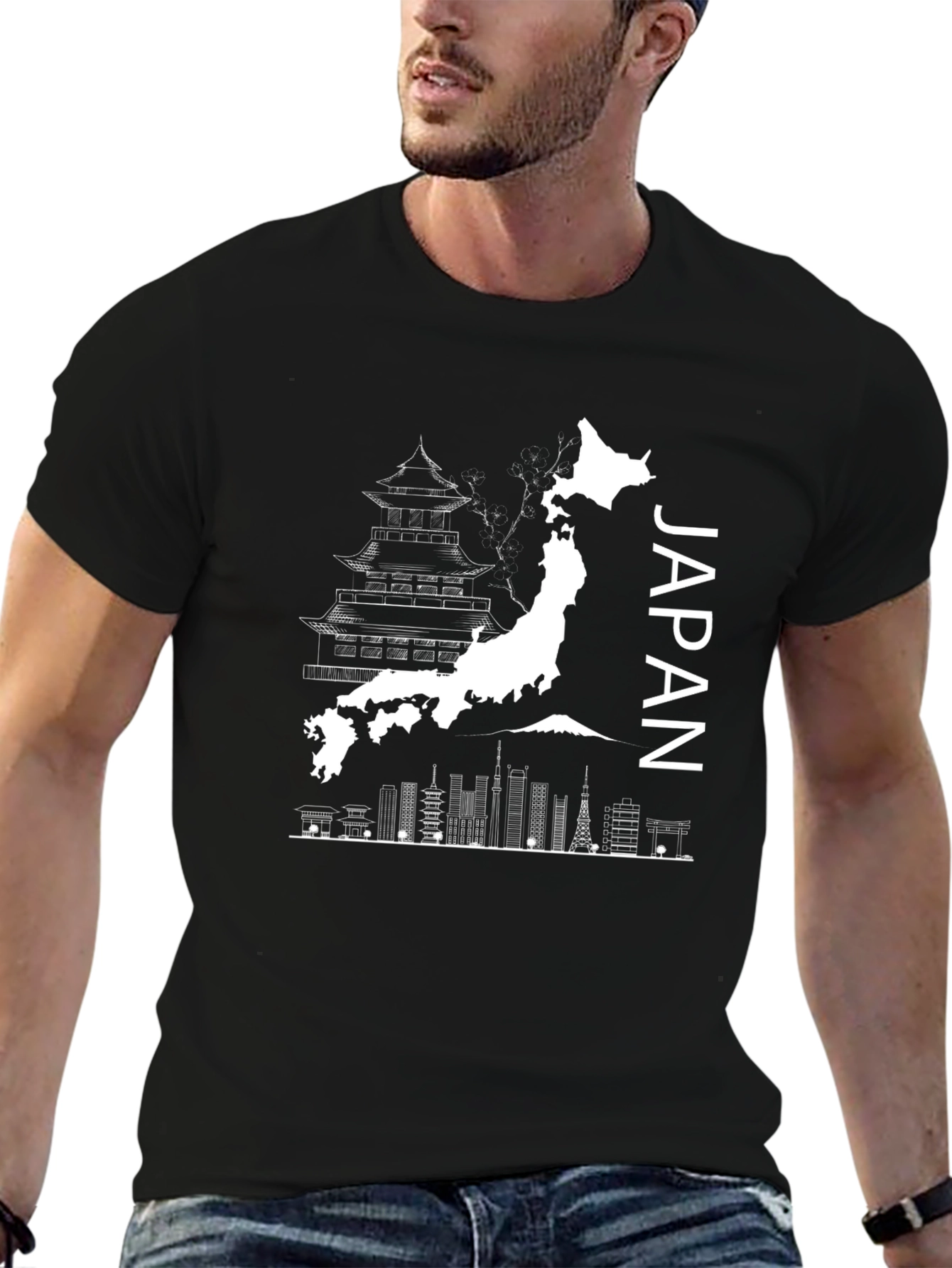 Japan Map Skyline Graphic T-Shirt