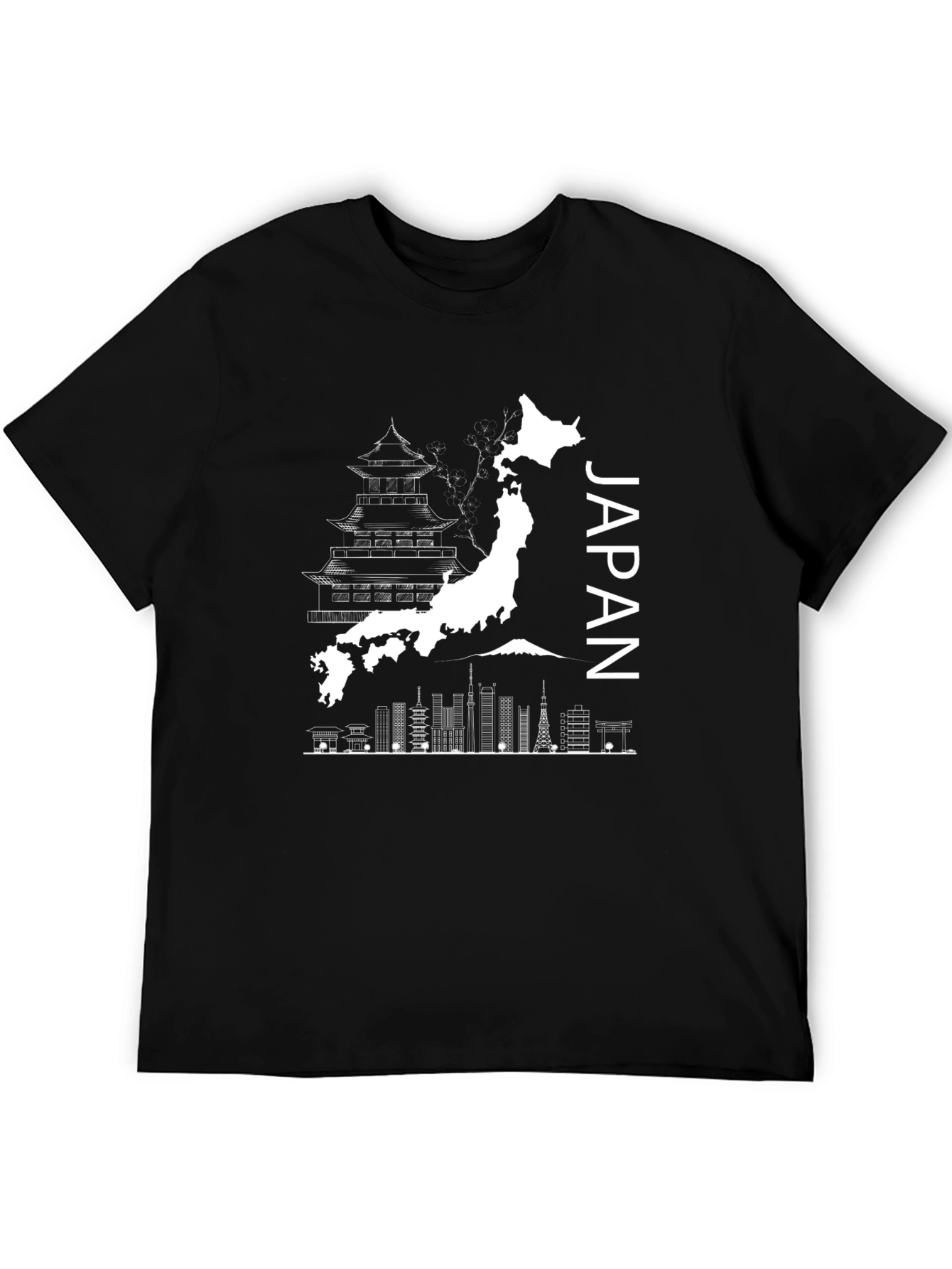 Japan Map Skyline Graphic T-Shirt