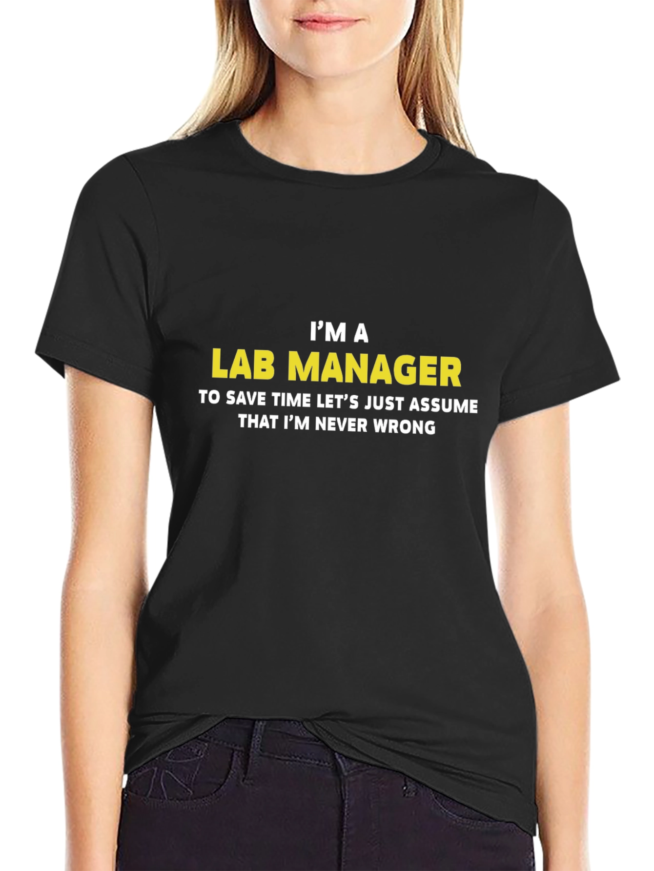 Lab Manager Funny Slogan Black T-Shirt
