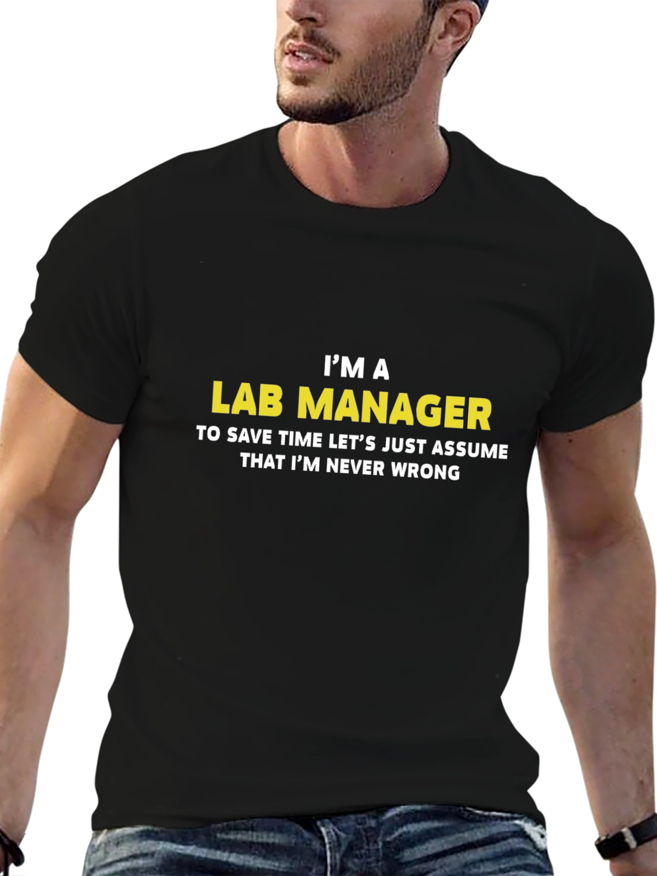 Lab Manager Funny Slogan Black T-Shirt