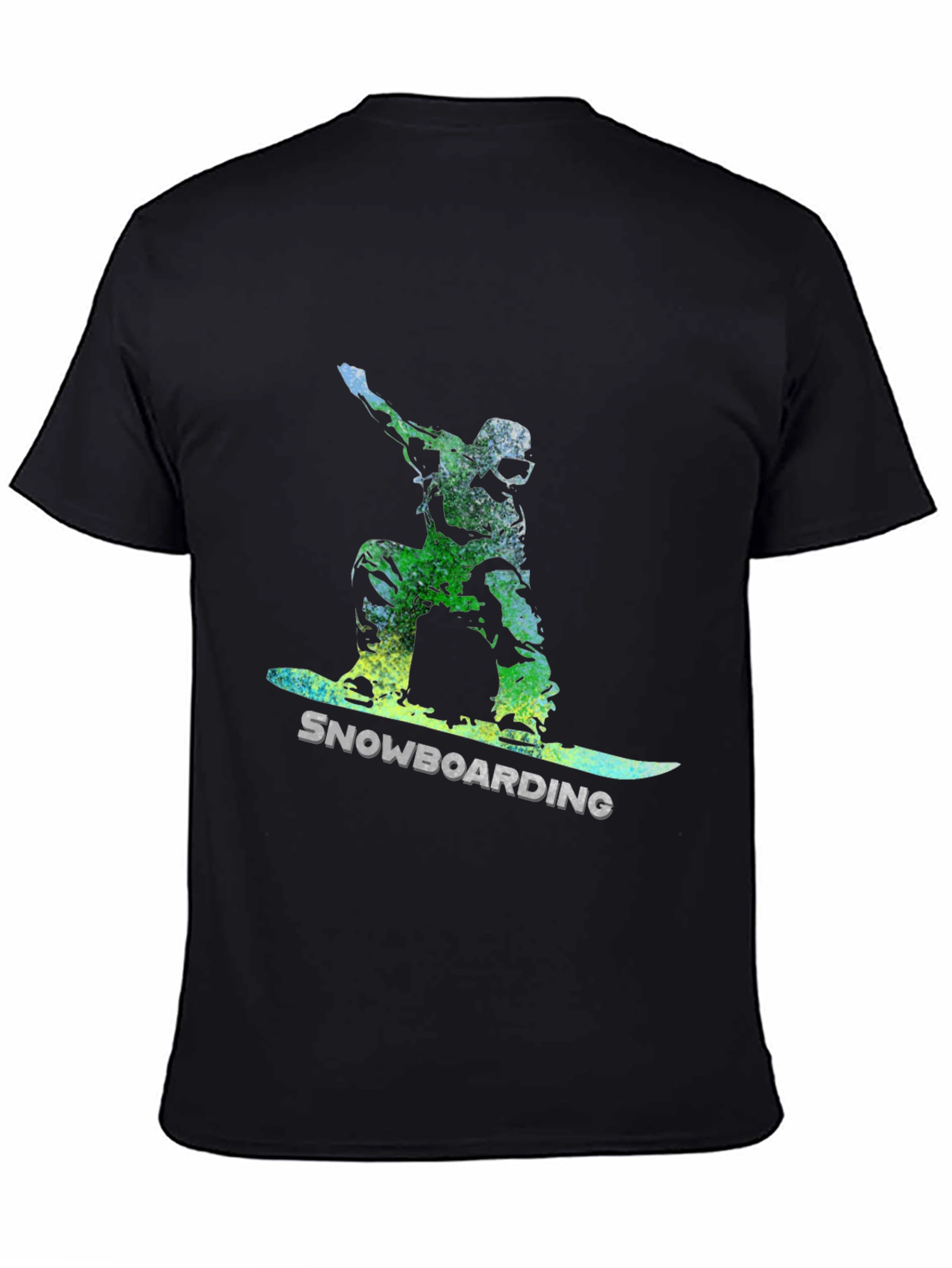 Snowboarding Graphic Tee - Black Cotton Comfort