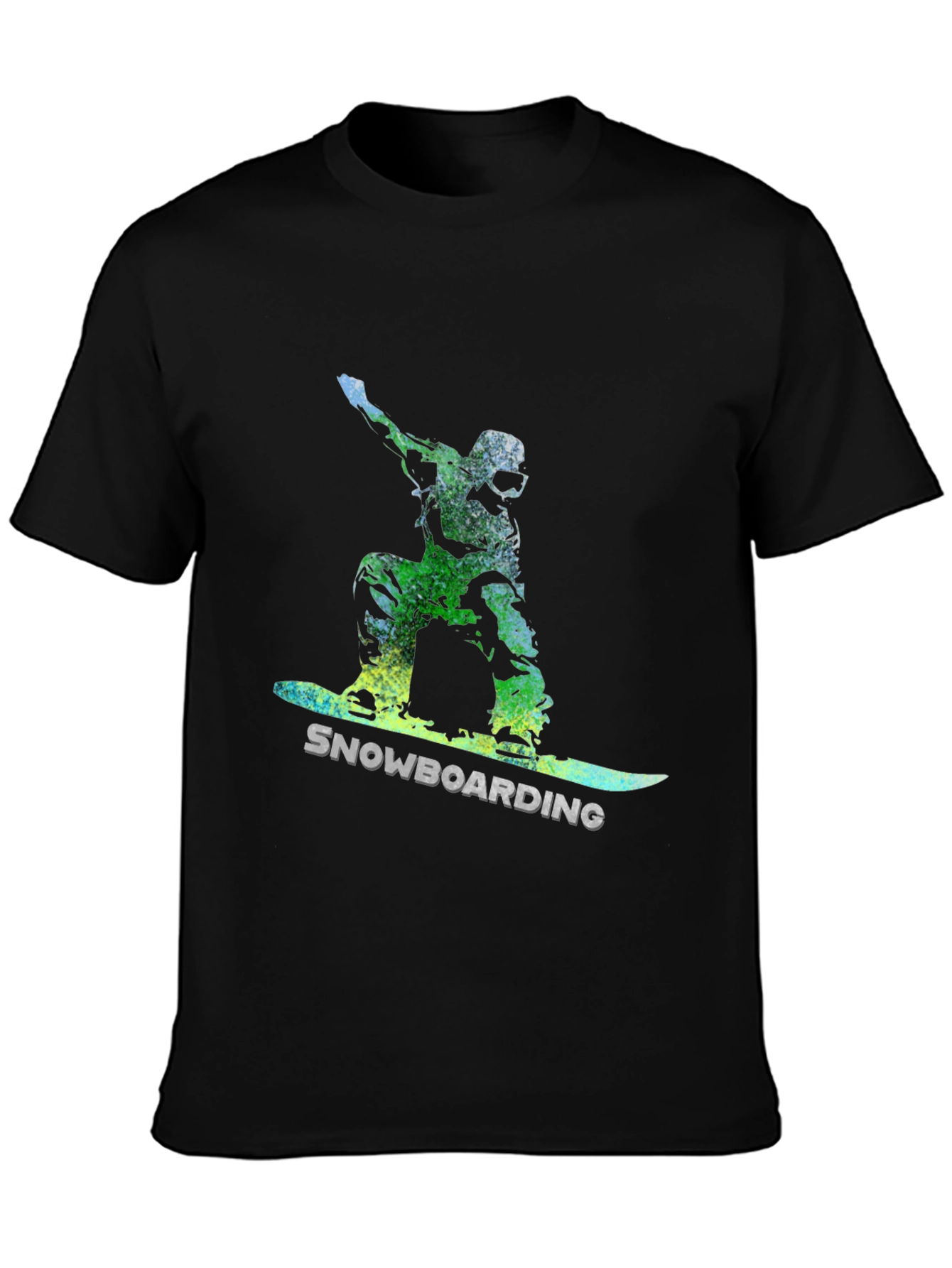 Snowboarding Graphic Tee - Black Cotton Comfort