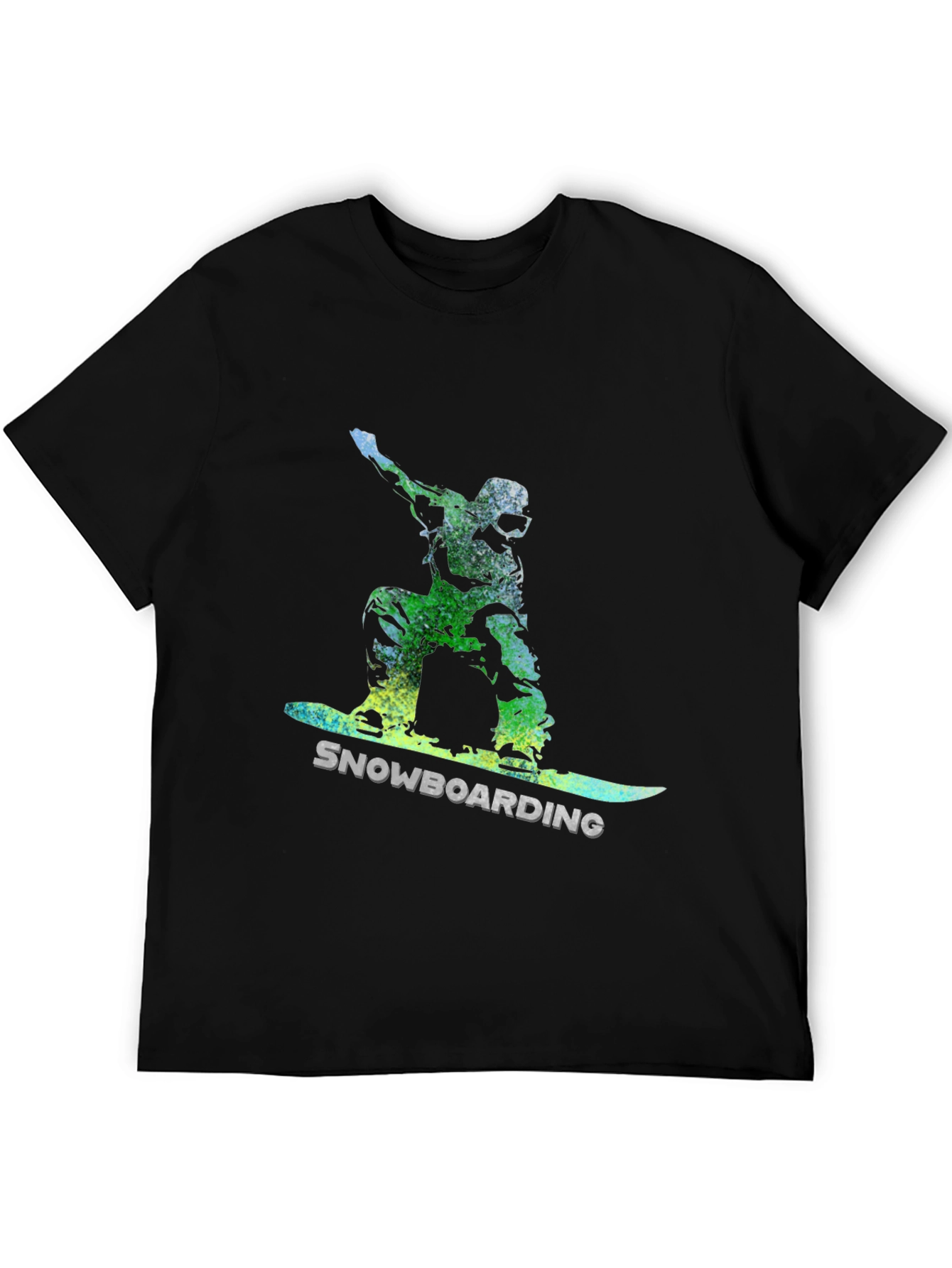 Snowboarding Graphic Tee - Black Cotton Comfort