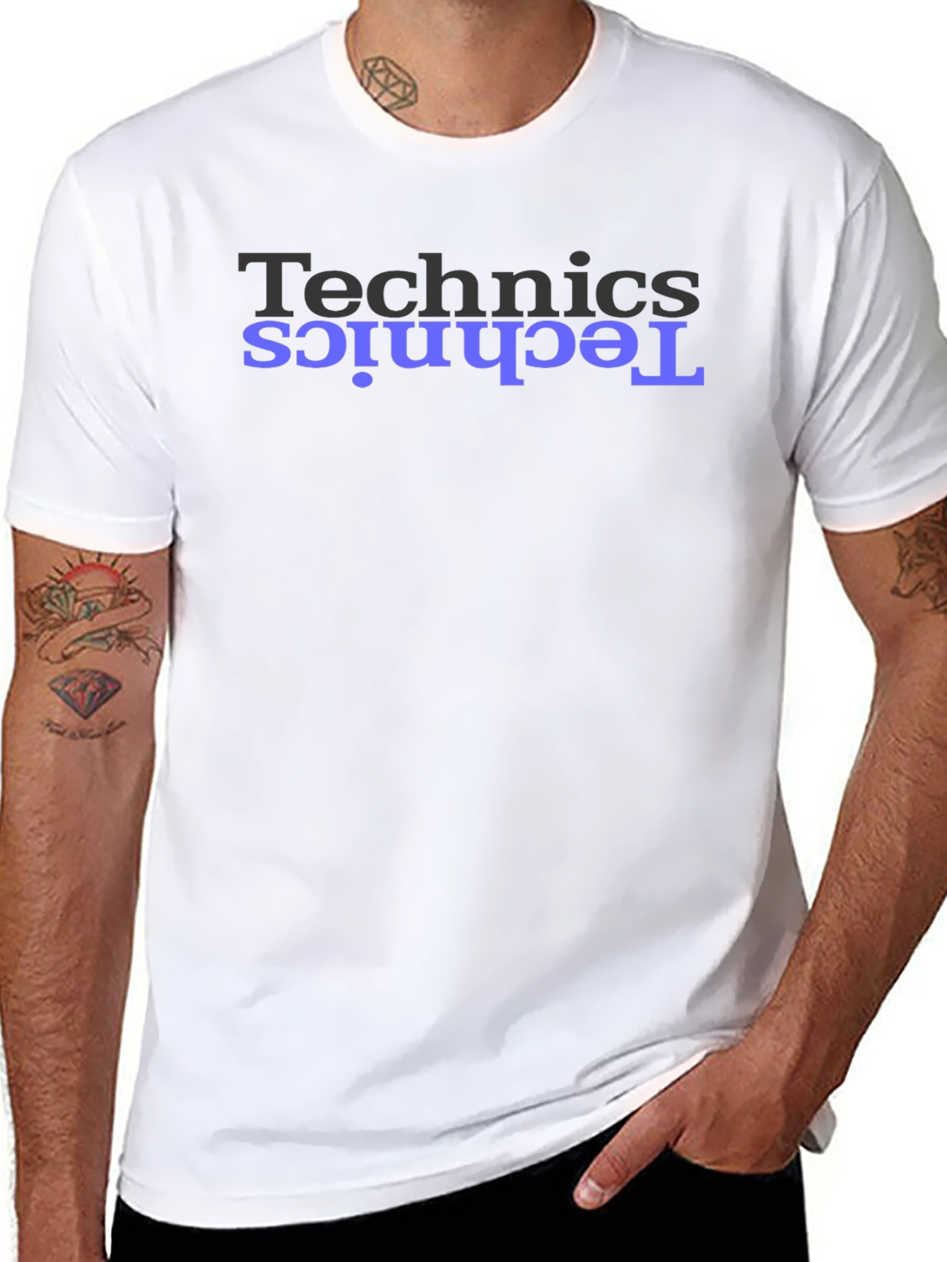 Technics Graphic Tee - Black Cotton T-Shirt