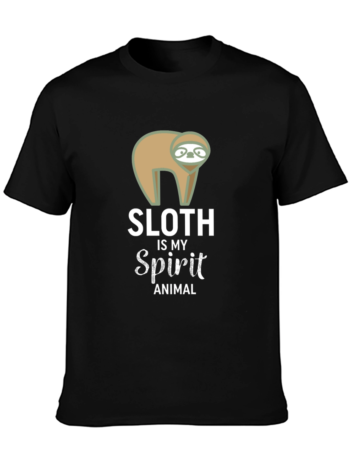 Sloth Spirit Animal Black Graphic Tee