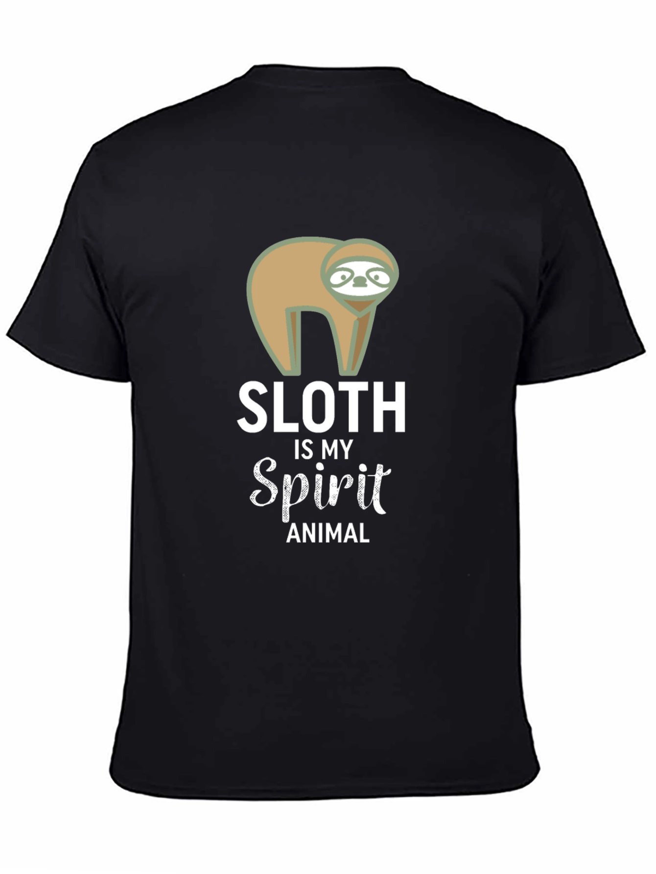 Sloth Spirit Animal Black Graphic Tee