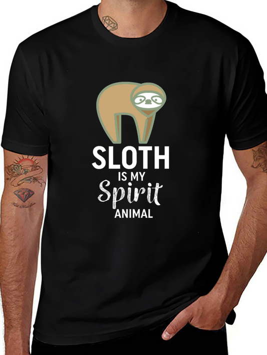 Sloth Spirit Animal Black Graphic Tee