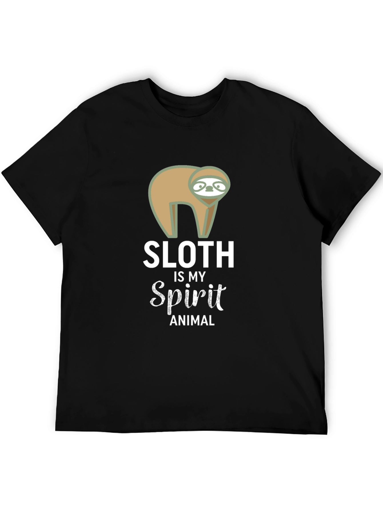 Sloth Spirit Animal Black Graphic Tee