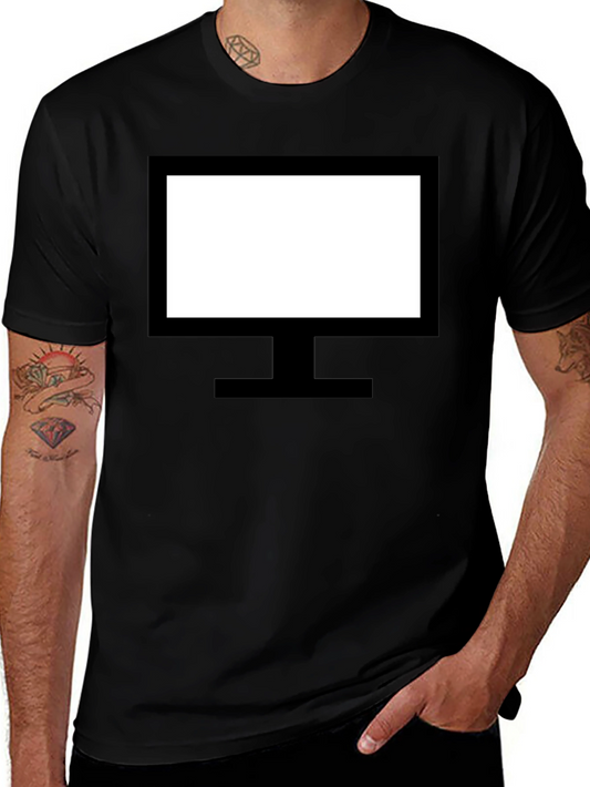 Graphic Tee - Computer Monitor Design Black Cotton