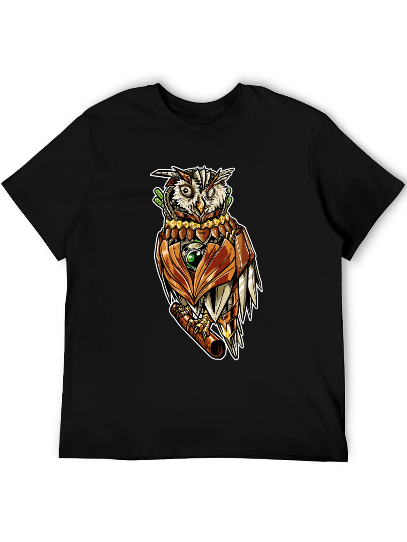 Steampunk Owl Graphic Tee - Unique Design