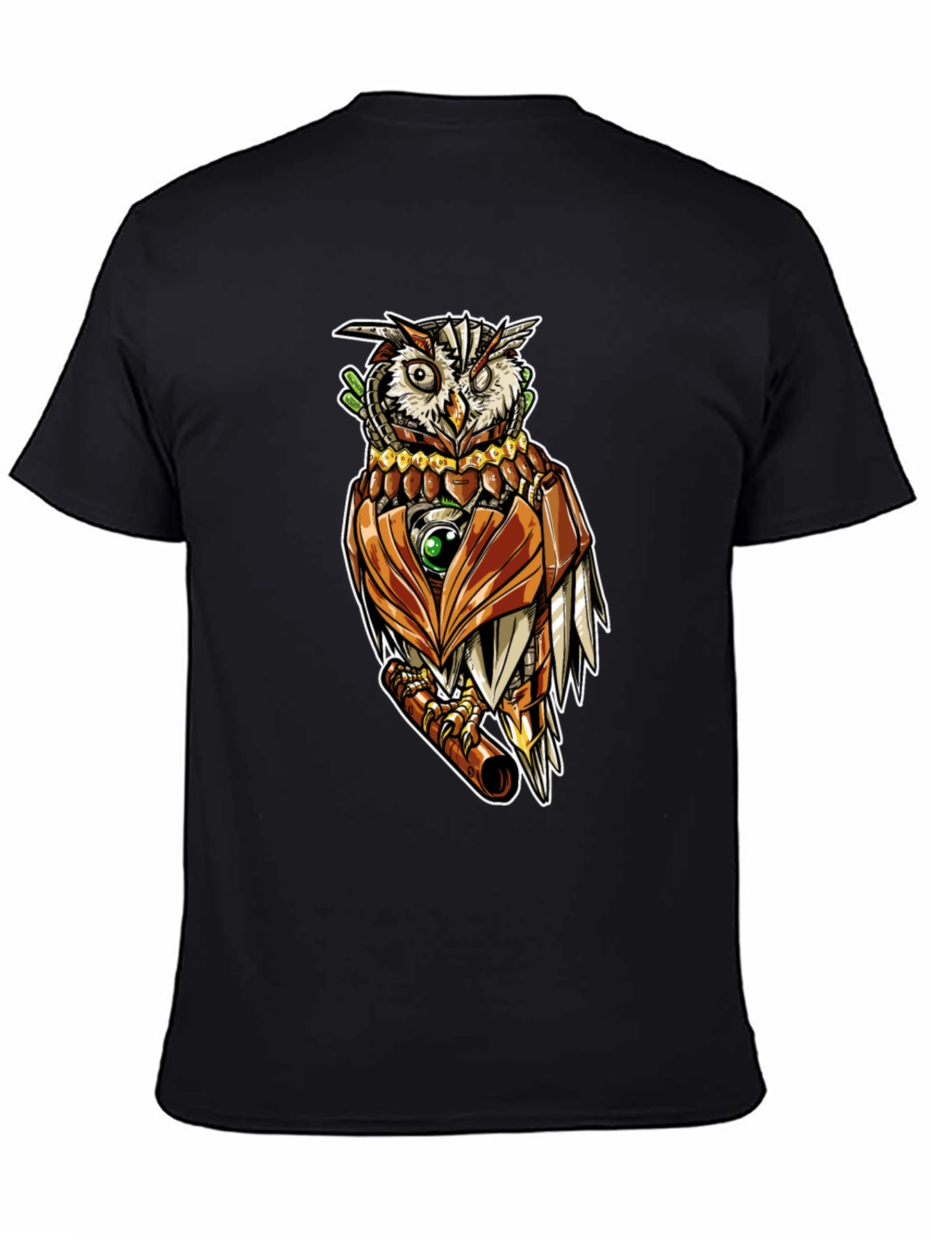 Steampunk Owl Graphic Tee - Unique Design