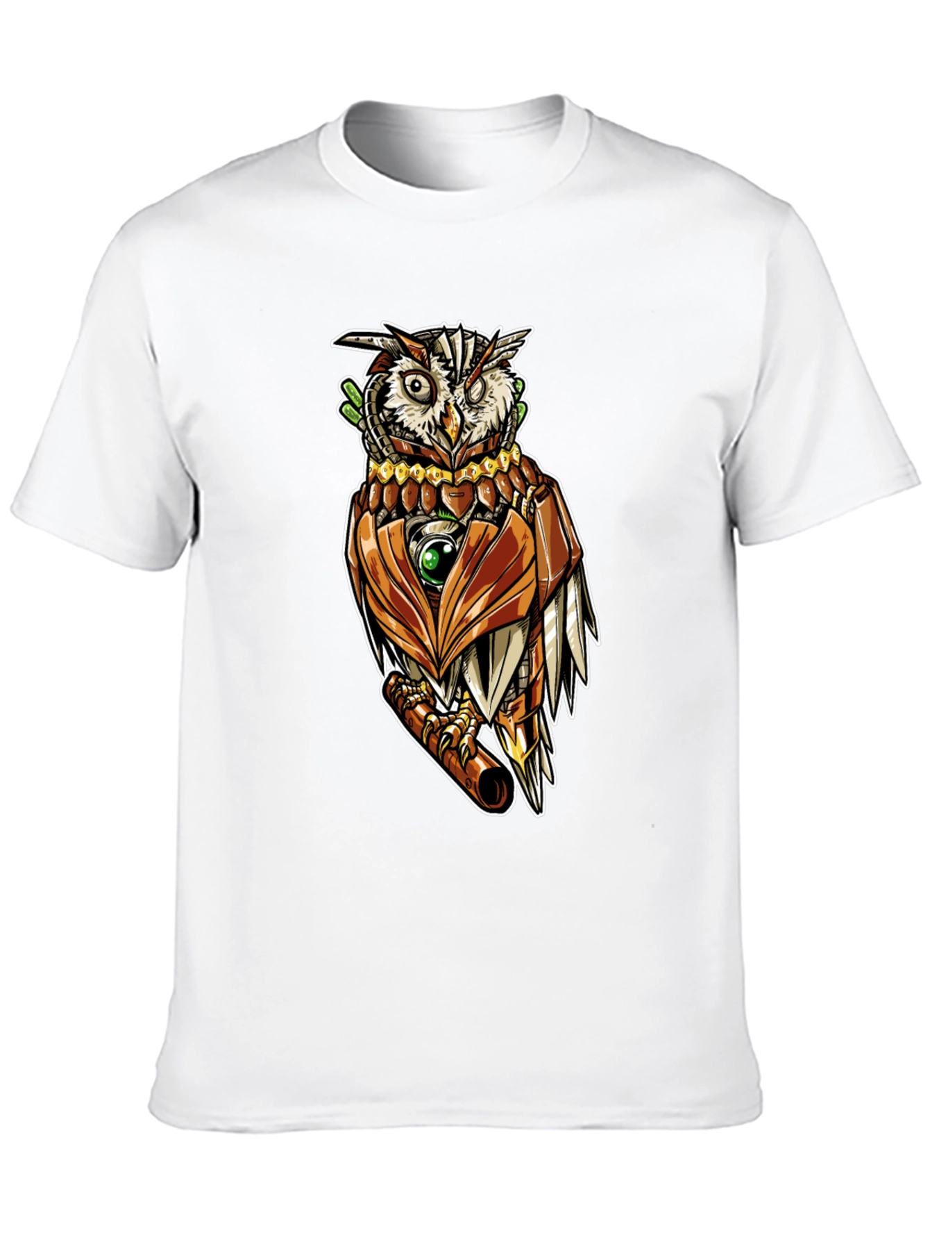Steampunk Owl Graphic Tee - Unique Design