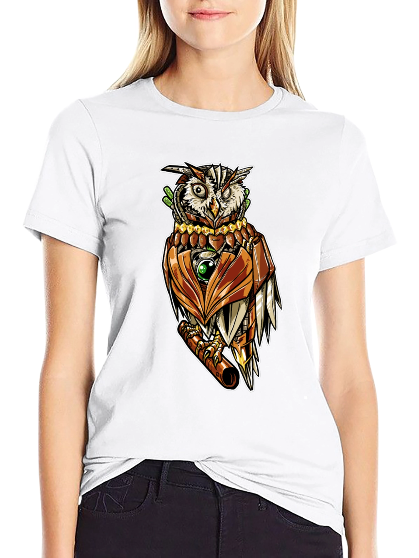 Steampunk Owl Graphic Tee - Unique Design