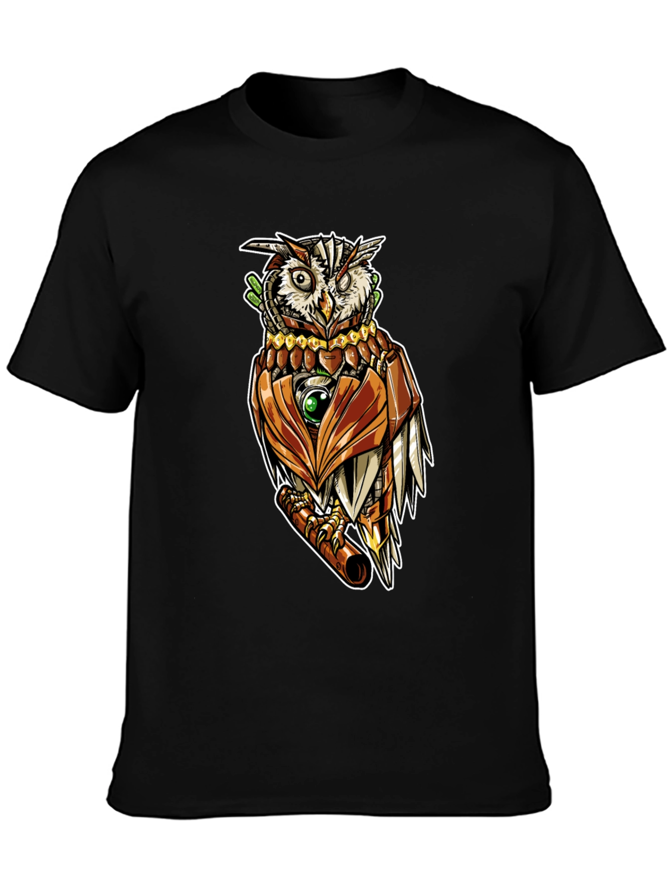 Steampunk Owl Graphic Tee - Unique Design