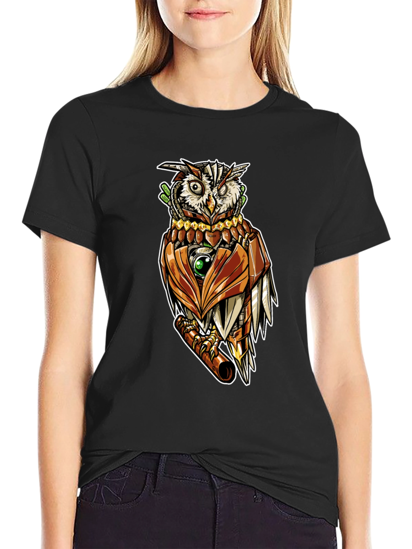 Steampunk Owl Graphic Tee - Unique Design