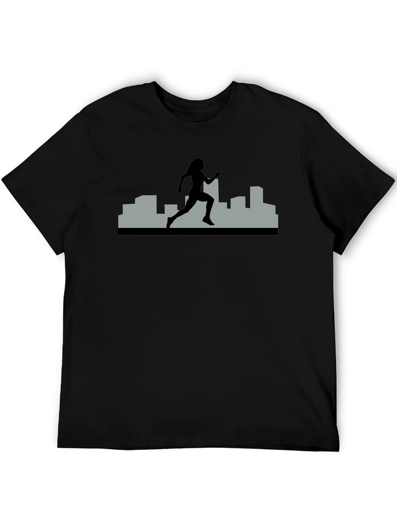 Urban Runner Graphic Tee - Black Cotton Shirt