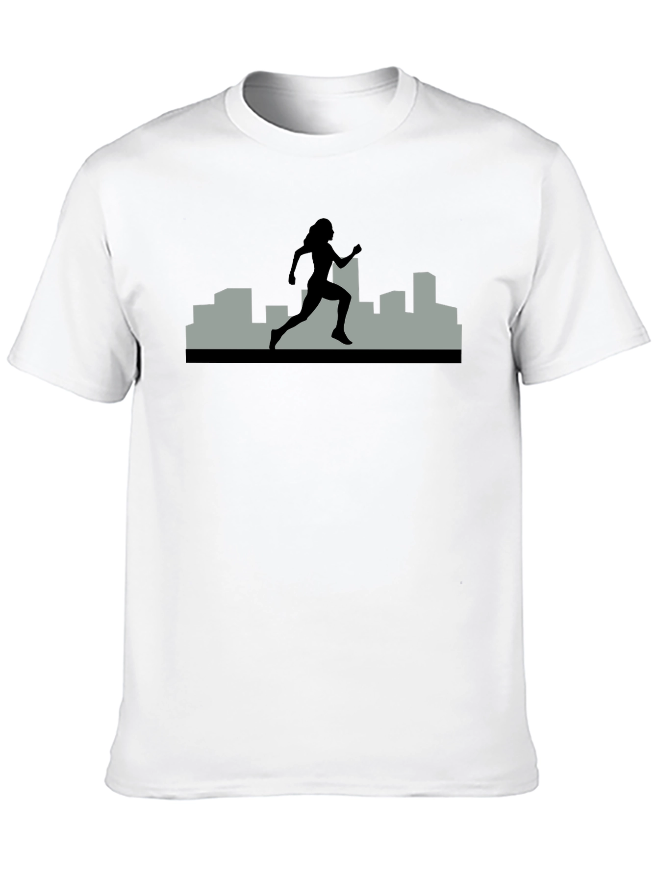 Urban Runner Graphic Tee - Black Cotton Shirt