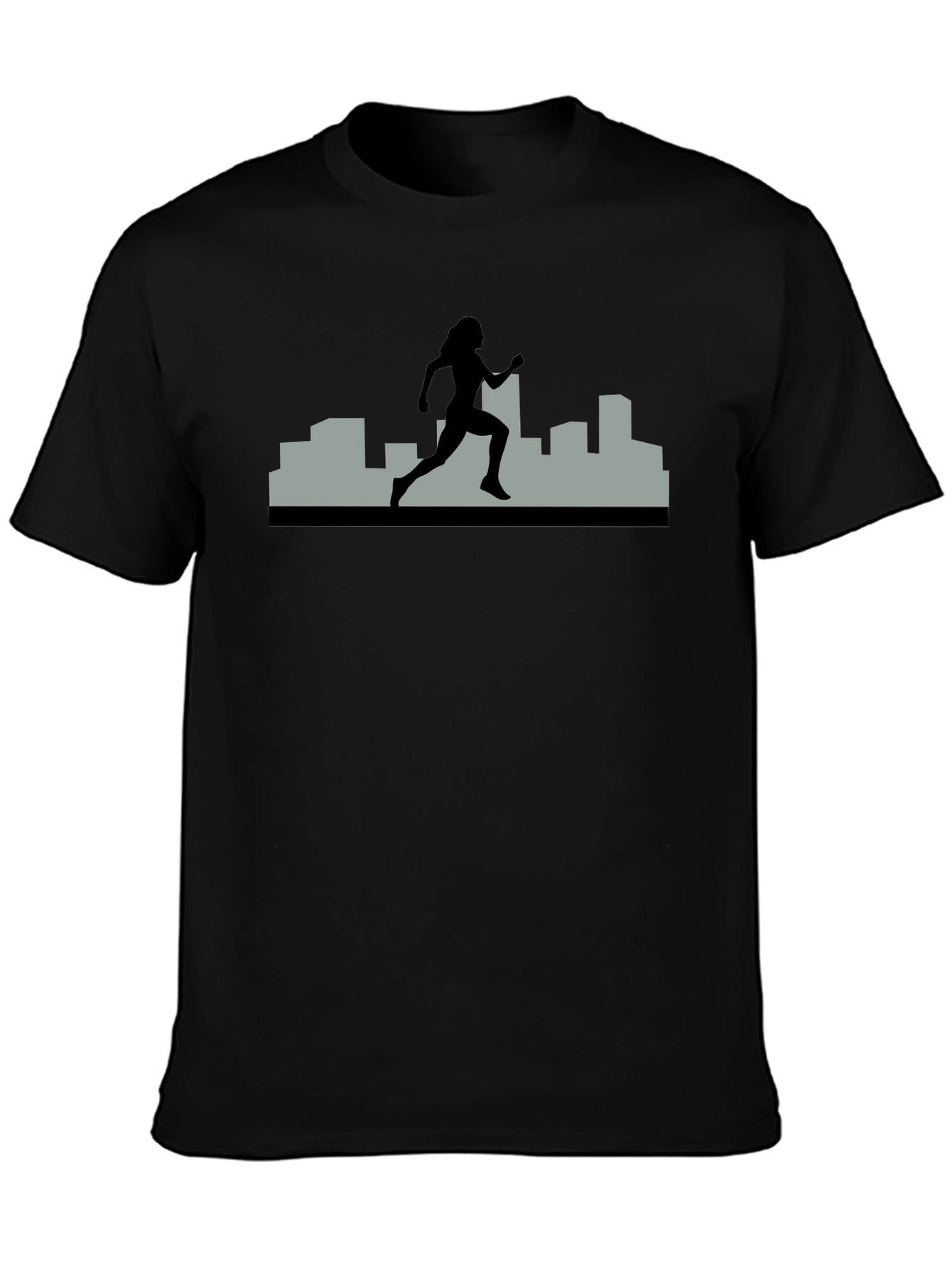 Urban Runner Graphic Tee - Black Cotton Shirt