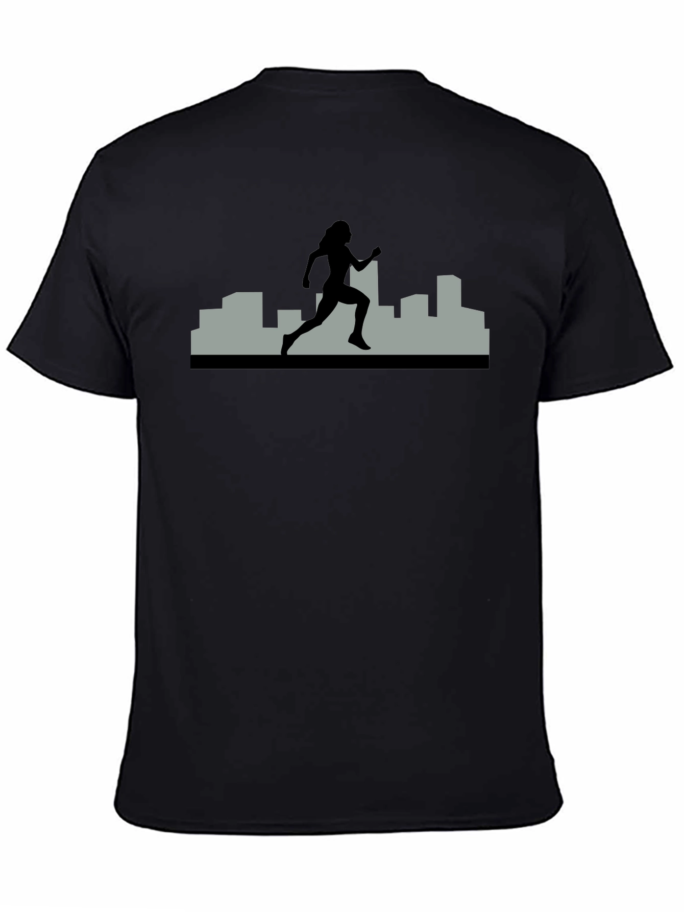 Urban Runner Graphic Tee - Black Cotton Shirt