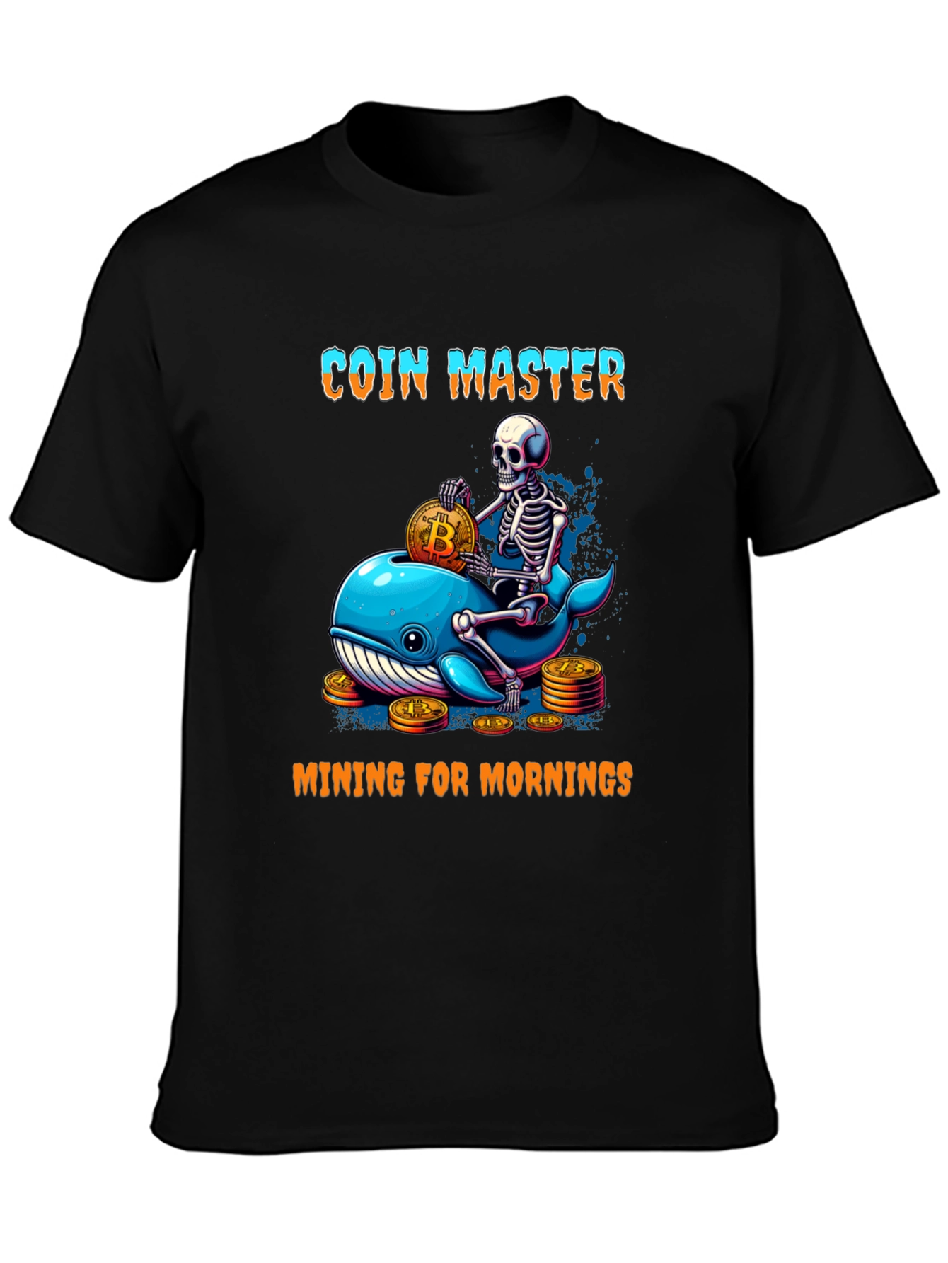 Coin Master Skeleton Whale Bitcoin T-Shirt