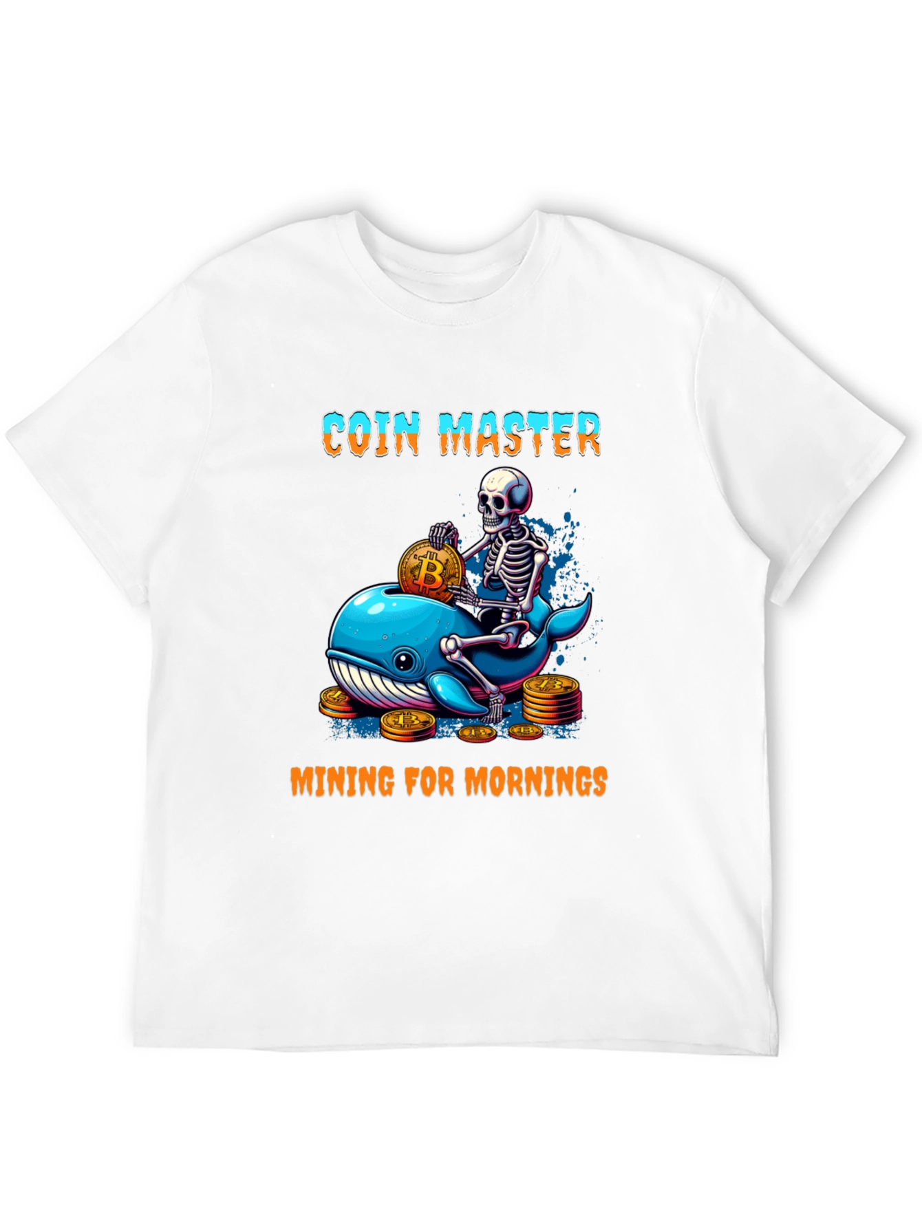 Coin Master Skeleton Whale Bitcoin T-Shirt