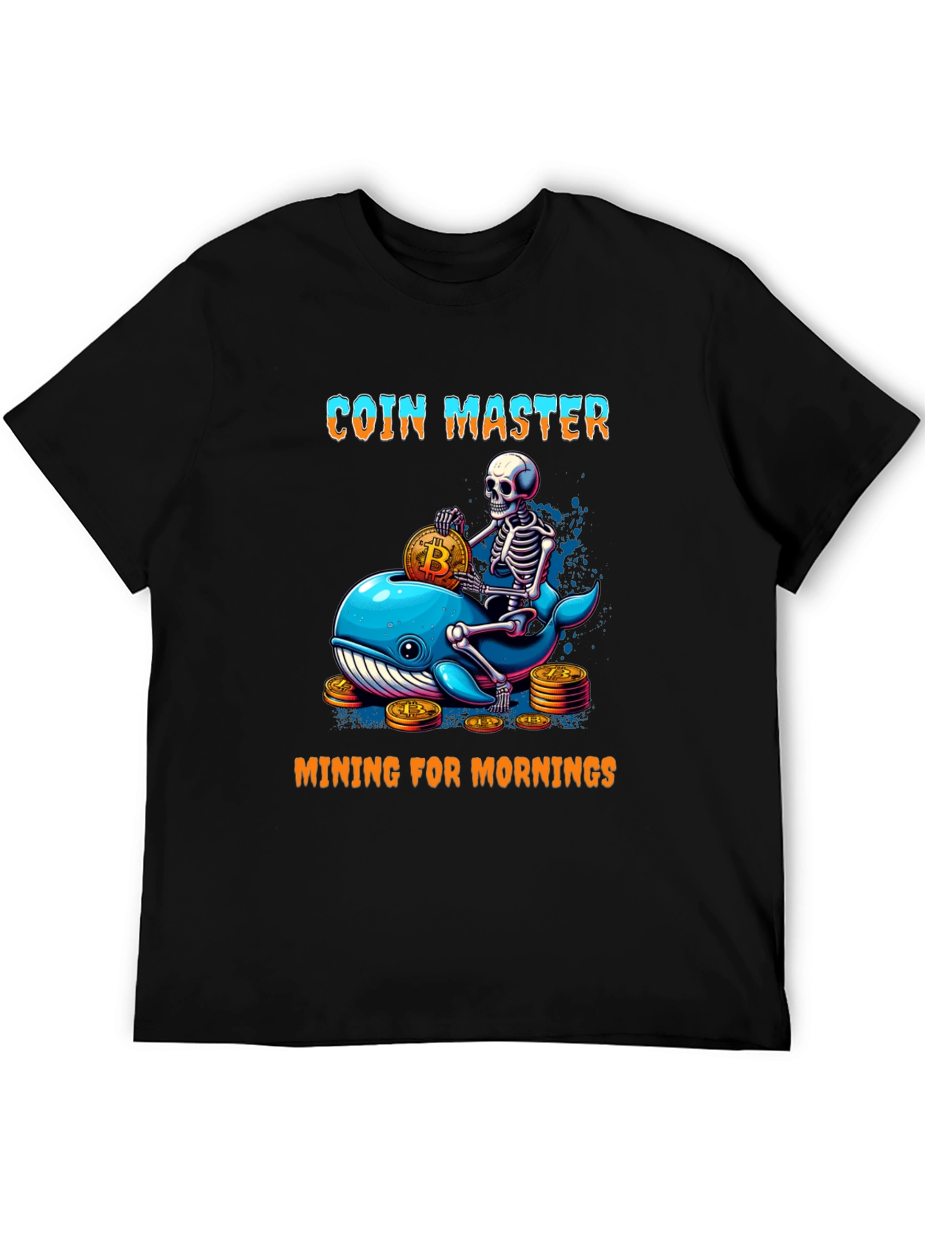Coin Master Skeleton Whale Bitcoin T-Shirt