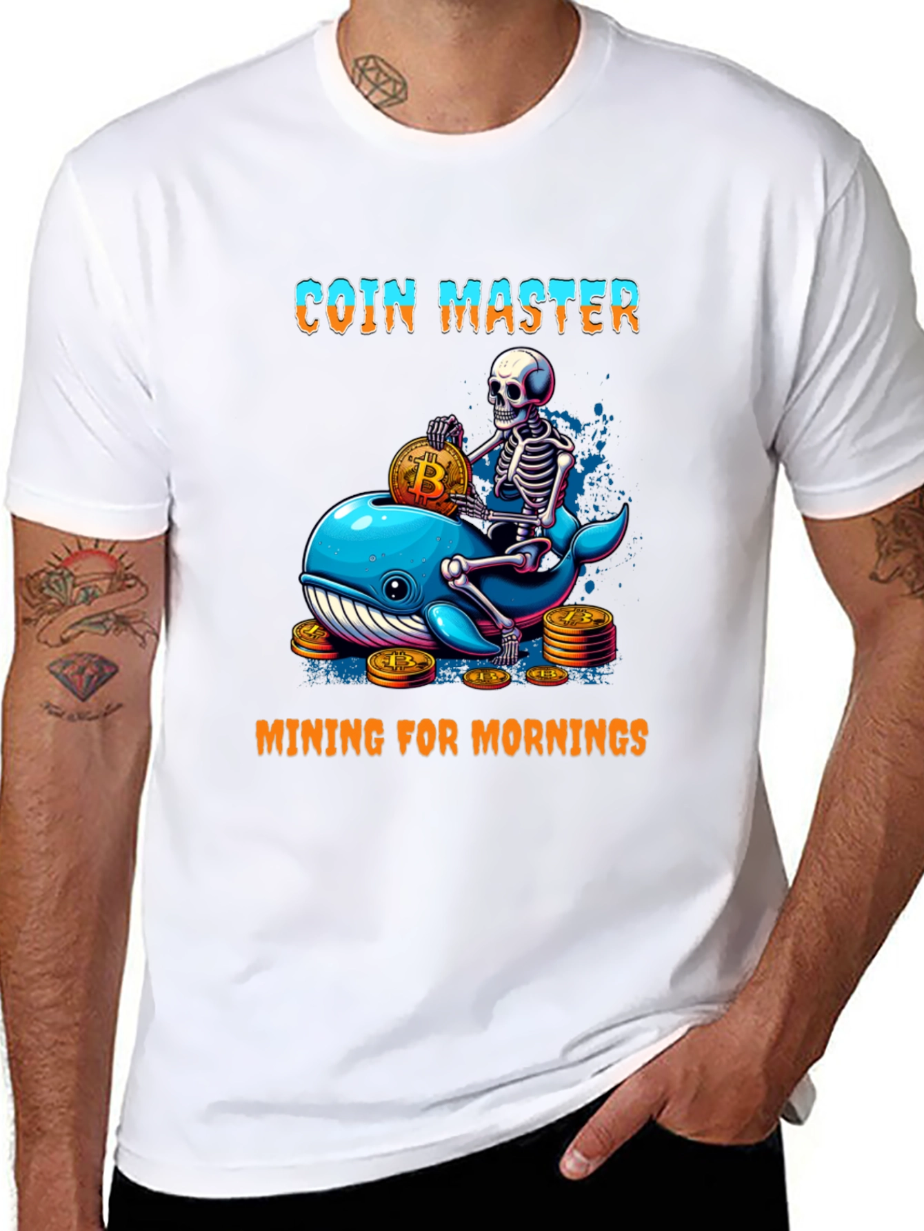 Coin Master Skeleton Whale Bitcoin T-Shirt