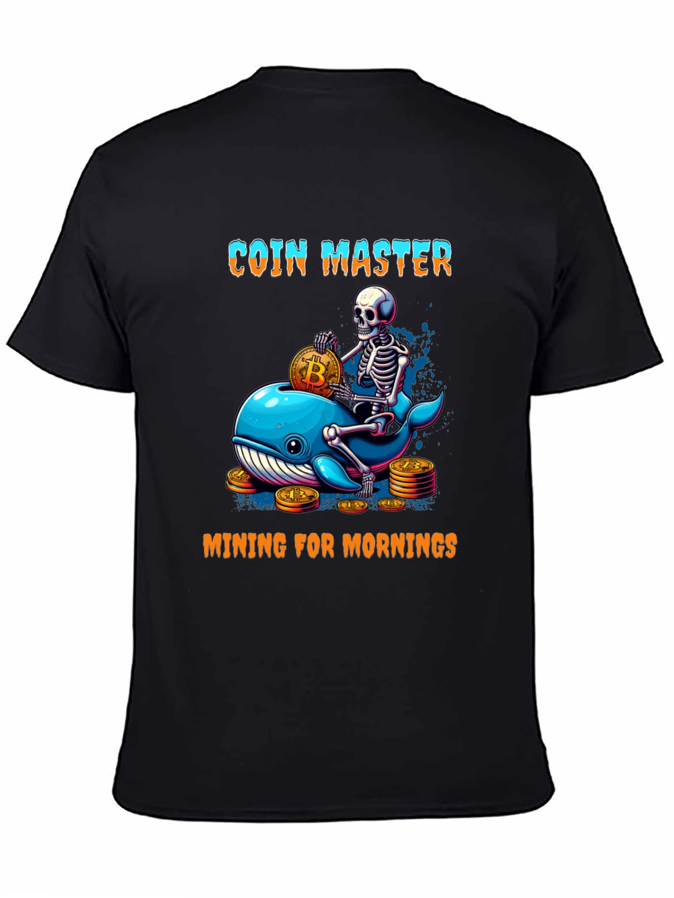 Coin Master Skeleton Whale Bitcoin T-Shirt