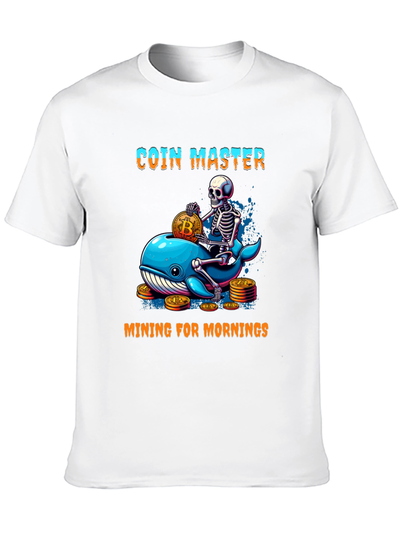Coin Master Skeleton Whale Bitcoin T-Shirt