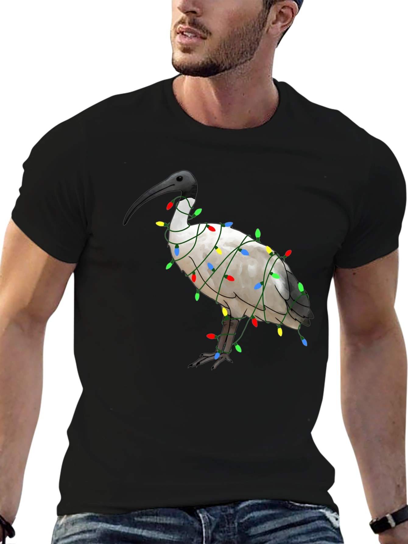 Ibis Bird Christmas Lights T-Shirt - Holiday Apparel