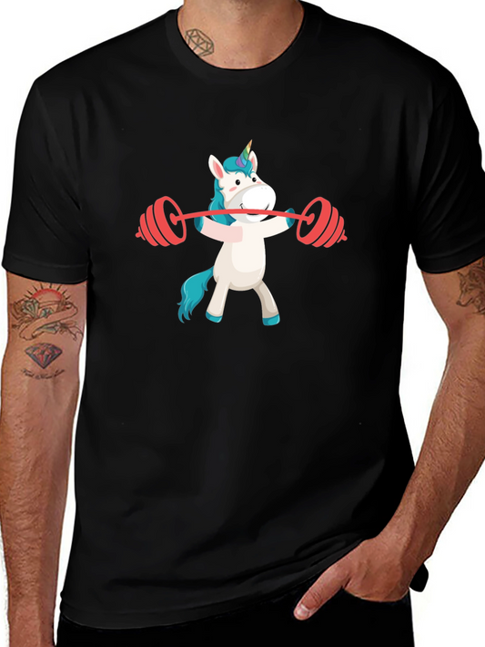 Unicorn Lifting Barbell Graphic T-Shirt
