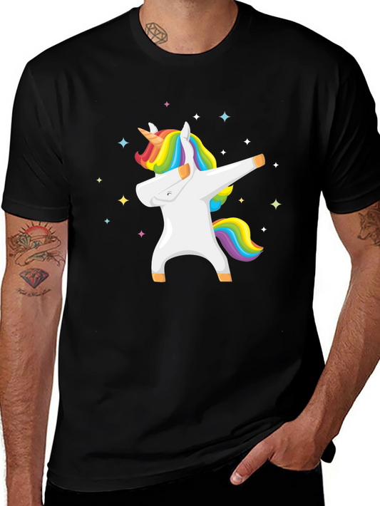 Dabbing Unicorn T-Shirt - Black Cotton Tee