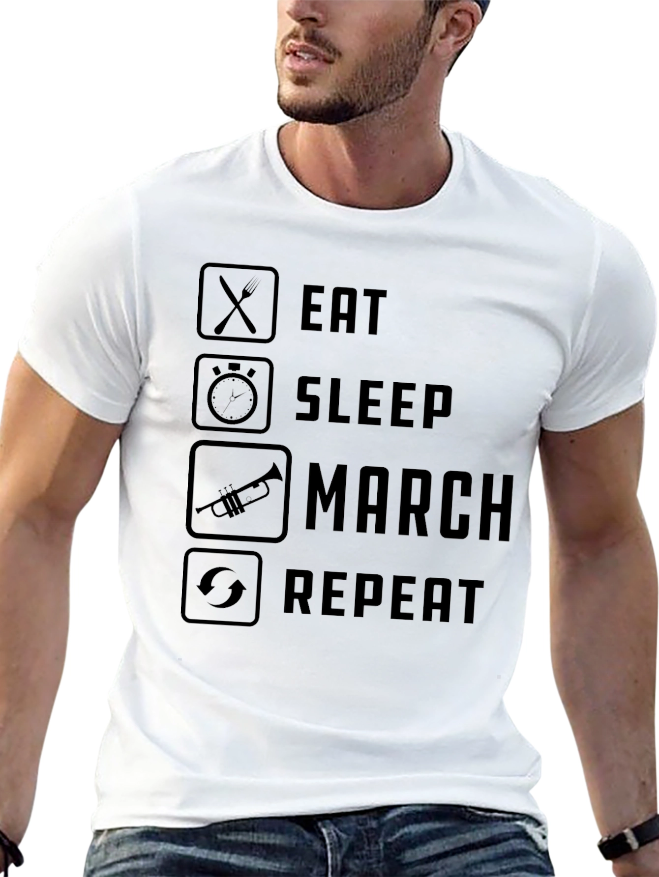 Eat Sleep March Repeat T-Shirt - Band/Musician Life