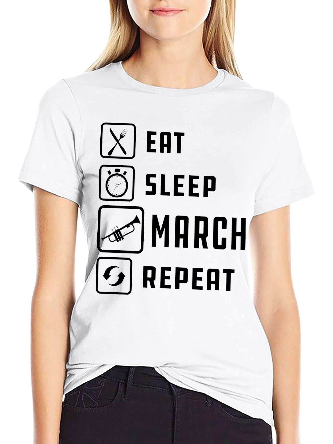 Eat Sleep March Repeat T-Shirt - Band/Musician Life