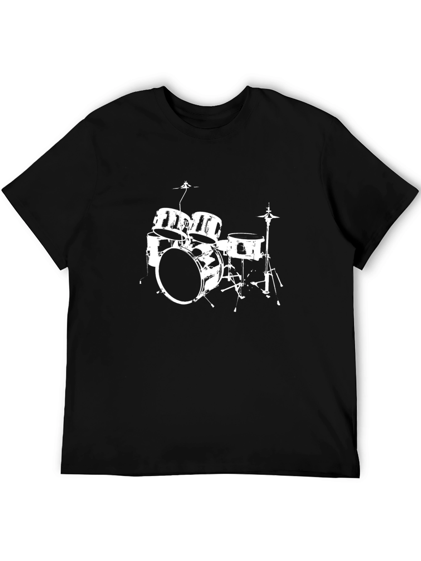 Drum Kit Graphic T-Shirt - Black Cotton Tee