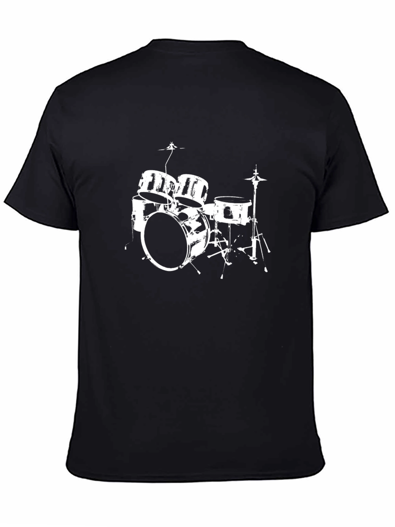 Drum Kit Graphic T-Shirt - Black Cotton Tee